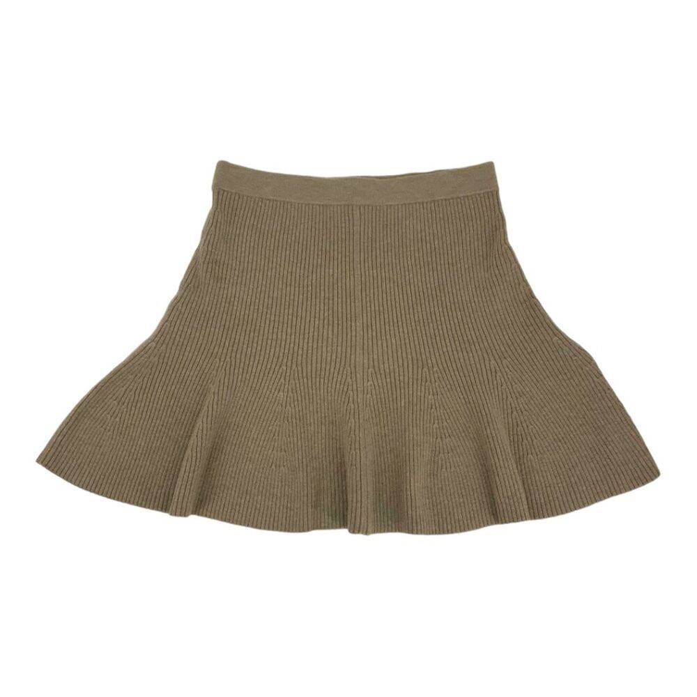 Tanya Taylor Jennie Merino Wool Blend Knit Skirt Camel Size Large NWT $365 MSRP